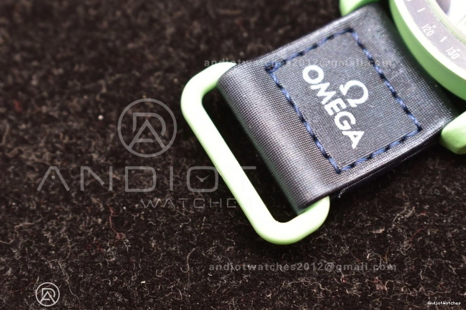WeatherProof Earth Moonwatch x Swatch on Quartz to Omega Nylon Mission 1181 Strap Bioceramic 1002